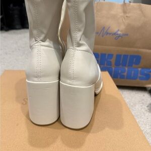 Steve Madden Cream Heeled Boots